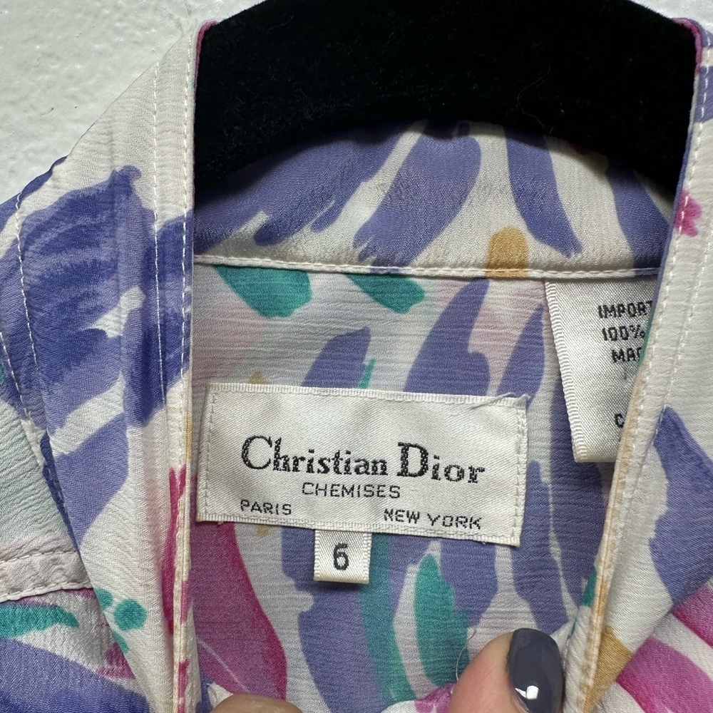 Vintage Christian Dior Chemises Paris New York Blouse – Size 6 - Picture 6 of 9